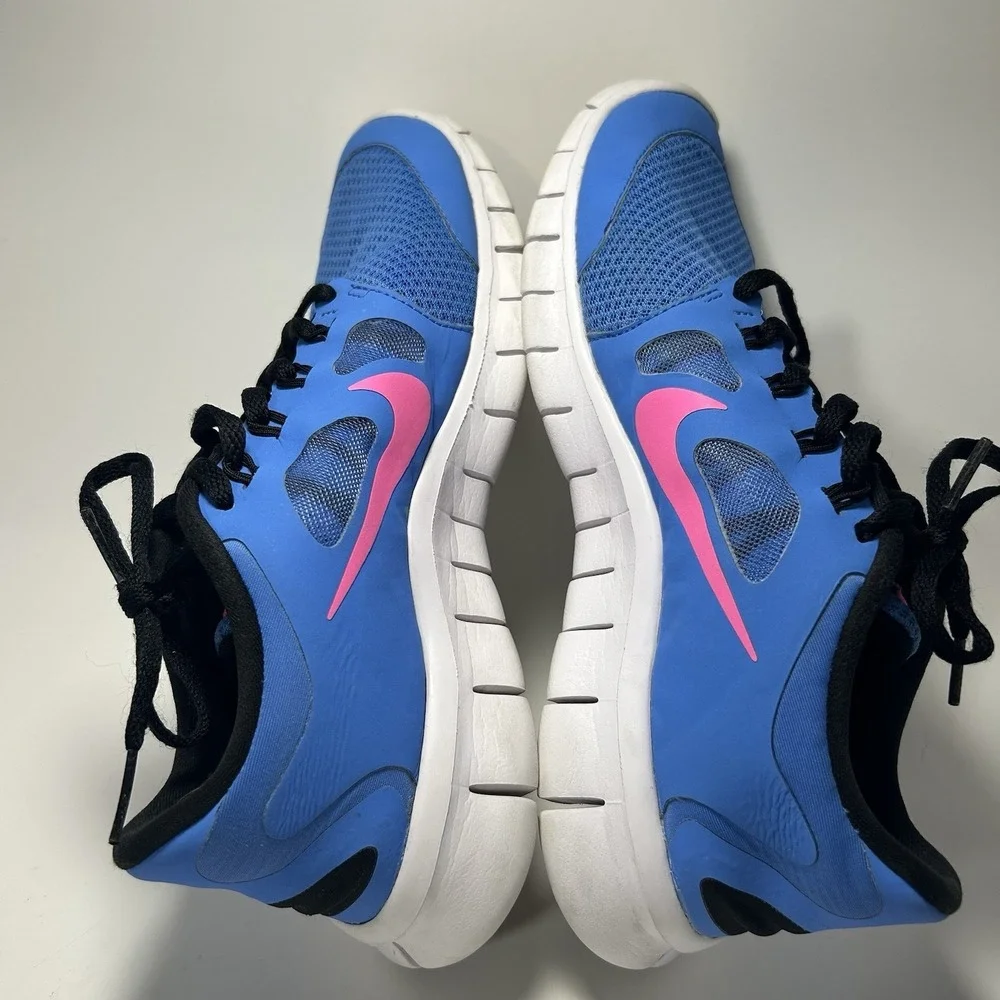Nike Free 5.0 Distance Youth 6.5Y‎ Blue Pink Running Shoes Athletic 580565-400